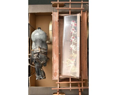 A silver jubilee Royal State Coach model, ceramic horse and wagon  