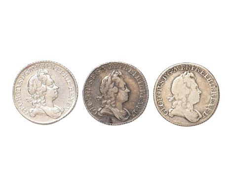 George I, Sixpences, 1720 R&amp;P VF but cleaned, 1723SSC VF slight crease, another Fine (3)  