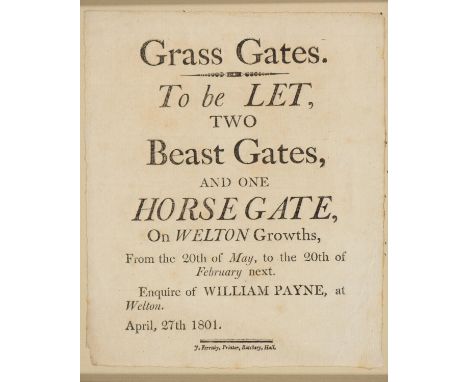 Agriculture and Husbandry Ephemera.&nbsp;Broadside,&nbsp;The Sorrowful Lamentation on James Lea, aged 32, &amp; Joseph Grindl