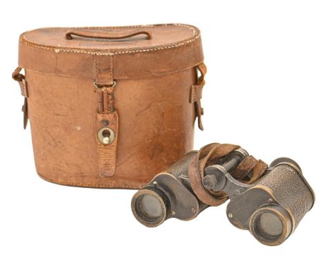 Militaria. A pair of British Army Officer's Carl Zeiss binoculars, engraved Captain C W Davis 15th Batt Royal Warwickshire Re