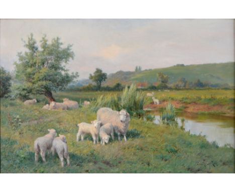 Claude Cardon (1864-1937) - Springtime, signed, oil on canvas, 34 x 52cm Good original condition, unlined, varnish would bene