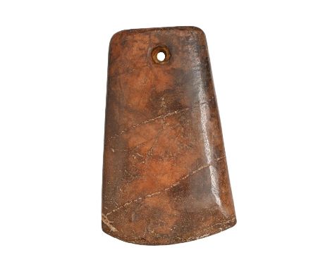 A Chinese stone axe, possibly Neolithic, 12.5cm l  