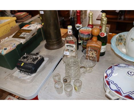 A collection of table glassware to include brandy balloons and a collection of wine and sparkling wine