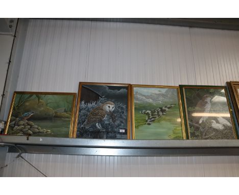 Peter R Holmes, four watercolour studies, three of birds and one of an aircraft