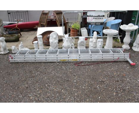 A triple extending trade master aluminium ladder