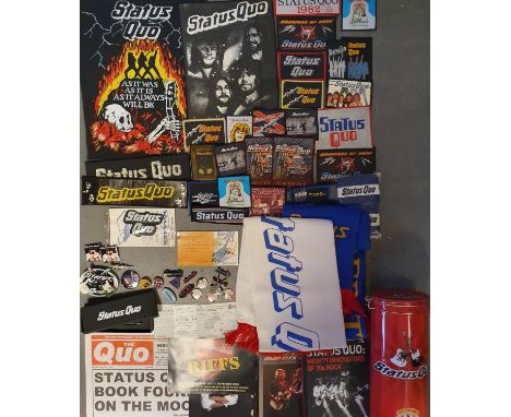 Status Quo Memorabilia Collection - very extensive inc Tour Programmes, badges, scarves, ticket stubs etc