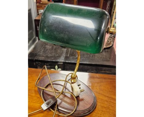 Vintage Green Bankers Lamp