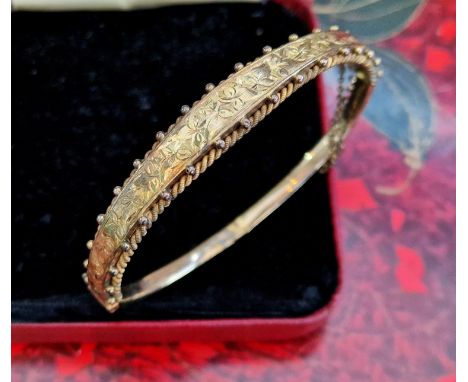 1903 9ct Gold Antique Bangle - 7.8g