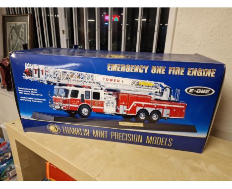 Boxed Franklin Mint Precision Model E-One Emergency One Fire Engine Truck - 60cm