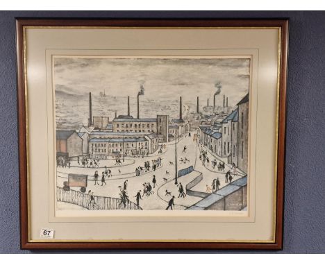LS Lowry Gallery Proof and Handsigned Print of Huddersfield's Lockwood &amp; Chapel Hill - 68x79cm