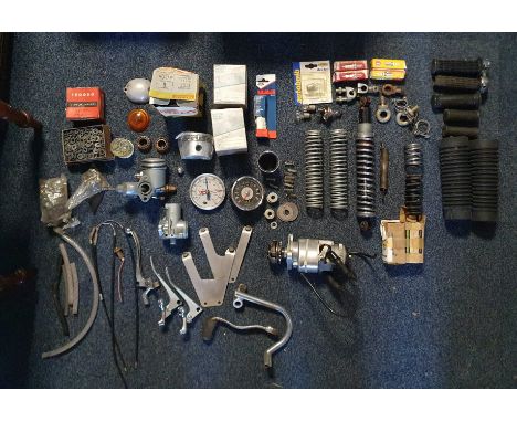 Collection of Norton Motorcycle Engine &amp; Chassis Accessories and Motor Parts or Booklets inc Pistons and Speedometers - A