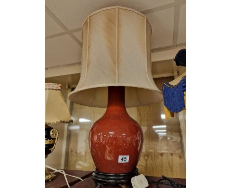 1770 Chinese Sang de Boeuf Antique Oxblood Lamp - approx 70cm high - bought in 1969 for £75