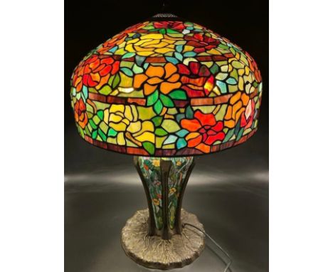 A Large Tiffany inspired mushroom table lamp. [73cm high] 