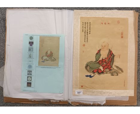 Print on silk depicting a Buddhist monk[45x31cm] 