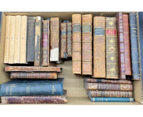 A Quantity of 18th and 19th century leather bound books. Includes Volume 1-4, The Amours of the Chevalier De Faublas, 1822. C