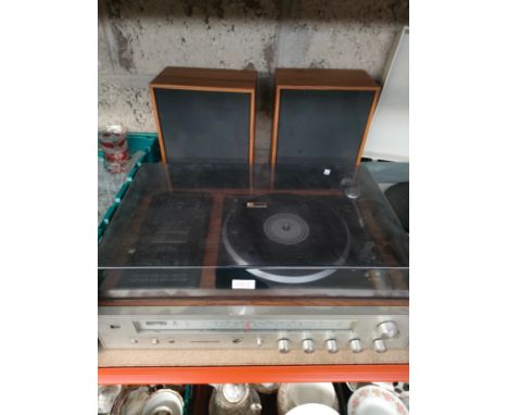 Pye vintage turntable together with speakers 