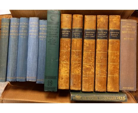 A Collection of Books to include first editions, titles to include: Edinburgh Review, Vol 36, 37, 40, 43, 44, with Five Volum