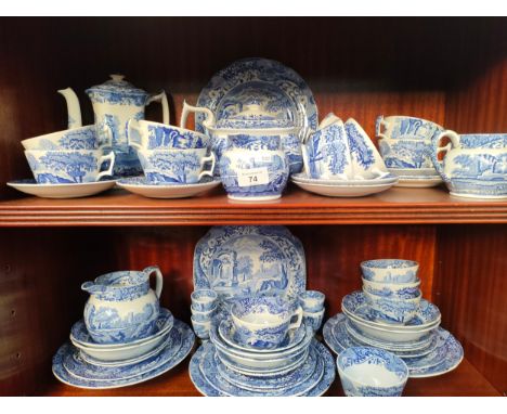 2 Shelves of Copeland Spode Blue and white ware 