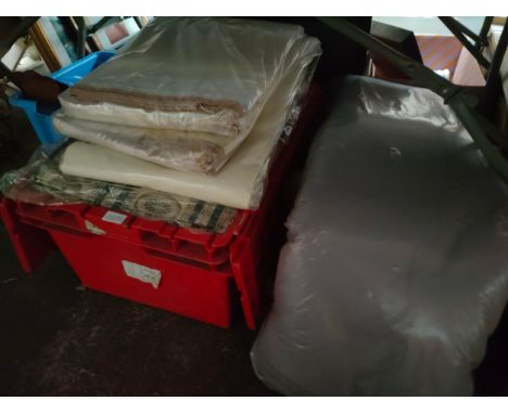 Large lot of linen includes curtains sealed etc 