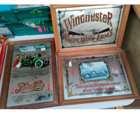 3 vintage pub small mirrors 