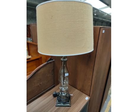 Large interior glass table lamp with shade 
