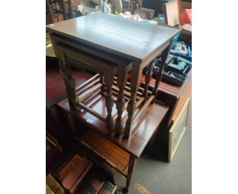 Vintage trolley along with nest of tables 