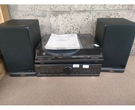 Technics integrated hifi with turn table and speaker and instructions 