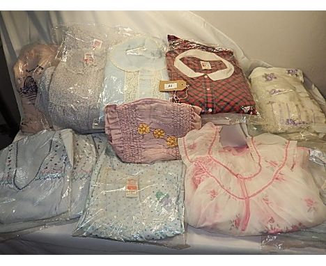 A collection of Vintage 1970/80's night dresses - mostly St Michael and a hand made item, hand warmer?   