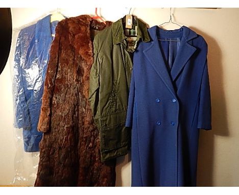 4 Coats - to include 'Country' style jacket and Fur Coat plus vintage St Michael