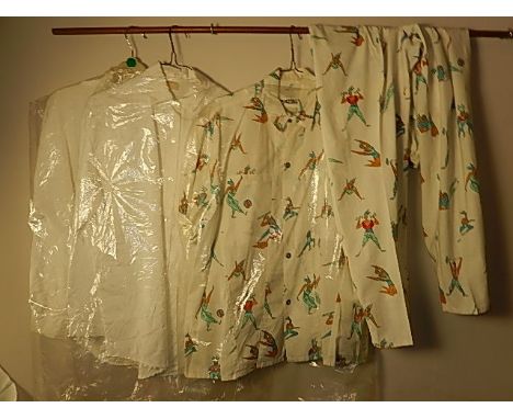 2 - Vintage white shirts sizes 10 and 12 with a Vintage 1990's  100% Cotton Recital Paris trouser , top and shirt set size M 
