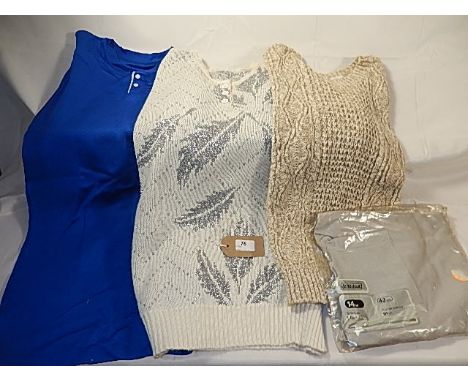 4 tops/jumpers to include a vintage St Michael silver polo neck top in its original packaging size 14  