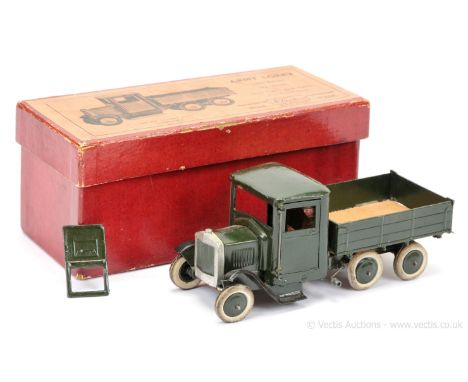 Britains 1335 Army 6-wheeled Lorry - finished in dark green including hubs with white tyres, silver radiator surround with da