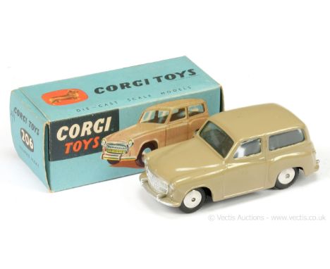 Corgi 206 Hillman Husky - light fawn, silver trim, flat spun hubs - Excellent a nice bright example in a Good Plus (displays 