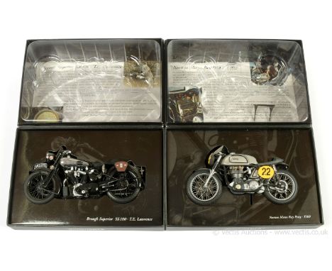 Minichamps (1/12th scale) Brough Superior SS100 "TE Lawrence" 1932 and Norton Manx "Ray Petty" 1960 - conditions appear to be