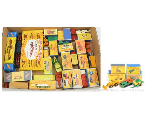 Matchbox group to include Regular Wheels 13d Dodge Wrecker; 30c Faun Crane Truck; Major Pack to include M1 "BP" Autotanker; G