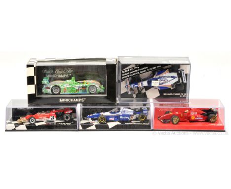 Minichamps (1/43rd scale) group of Formula 1 Racing Cars to include; Ferrari "E. Irvine"; Lotus 72 "E. Fittipaldi"; Williams 
