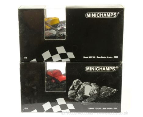 Minichamps (1/12th scale) Yamaha YZR500 "Max Biaggi" 2000 and Honda NSR500 "Team Nustro Azzurro 2000" - conditions are genera