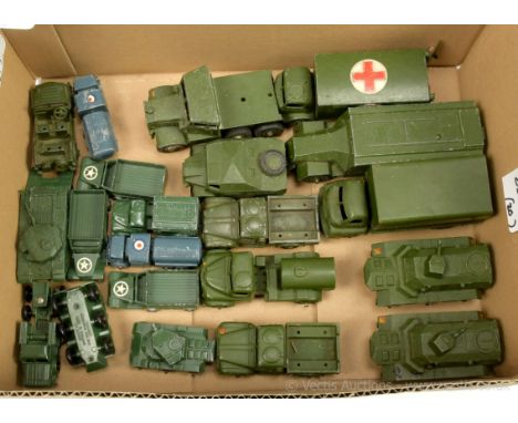Military unboxed group to include Dinky Bedford Covered Wagon; "Ambulance"; Austin Water Tanker plus others, also includes Ma
