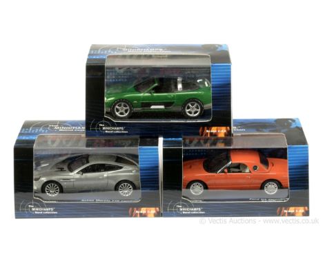 Minichamps - "James Bond" a group of 3 x "Die Another Day" (1/43rd scale) Issues to include; (1) Aston Martin V12 Vanquish; (