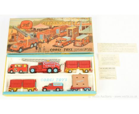 Corgi GS23 "Chipperfields Circus" Gift Set (1st issue) to include Smith's Karrier Mobile Booking Office; Scammell 6-wheeled C