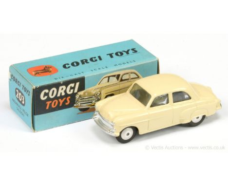 Corgi 203 Vauxhall Velox Saloon - cream body, sliver trim (without to bonnet), flat spun hubs - Good Plus to Excellent a love