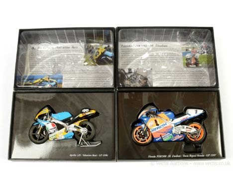 Minichamps (1/12th scale) Honda NSR500 "M Dodhan" 1997 and Aprilia 125 "Valentino Rossi" - conditions are generally Near Mint