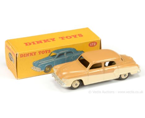 Dinky 172 Studebaker Land Cruiser - two-tone low-line tan, light beige including ridged hubs with smooth tyres, silver trim -