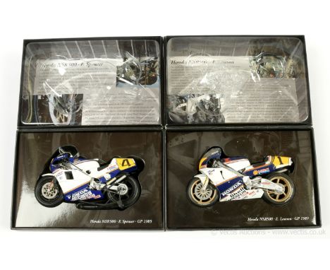 Minichamps (1/12th scale) Honda NSR500 "E Lawson" 1989 and another "E Spencer" 1985 - conditions are generally Near Mint to M