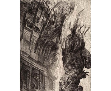 Ernst Fuchs (1930-2015) Untitled etching signature to margin 37cm x 28cm