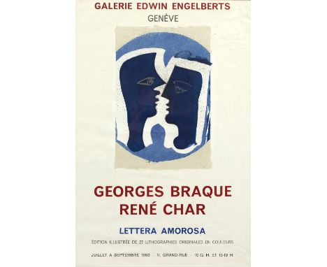 After Georges Braque (French, 1882-1963) Exhibition Poster, 1963 lithograph framed and glazed 59cm x 40cm