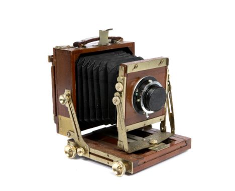 Nagaoka Seisakusho (Japan) 4x5 ultra light field camera with Schneider-Kreuznach Symmar 105mm 5.6 lens wooden construction wi