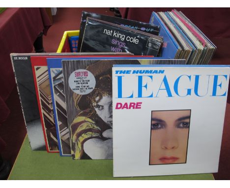 A Mix of Fifty LP's, to include titles by Progress, Human League, Beatles, Joe Jackson, Billy Paul, Paul Young, Barry White, 