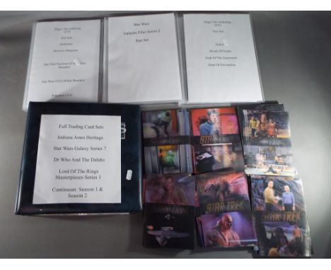 Four binders containing a quantity of trading / collector cards to include Magic The Gathering, Star Trek, Pokémon, Indiana J