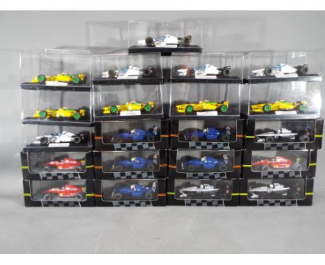 Onyx - 21 boxed diecast 1;43 scale F1 racing cars by Onyx. Lot includes #126 Tyrrel Honda 020 Stefano Modena; #137 Ferrari F9